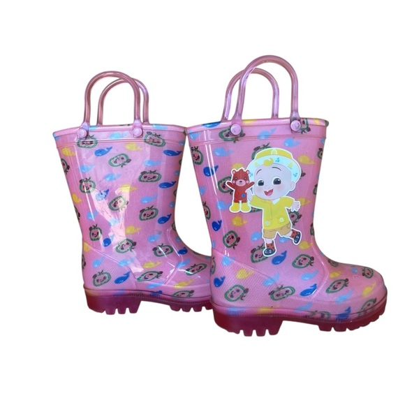Cocomelon Toddler Girls Pink Rain Boots Size 5 Waterproof Cartoon Spring - Picture 6 of 9